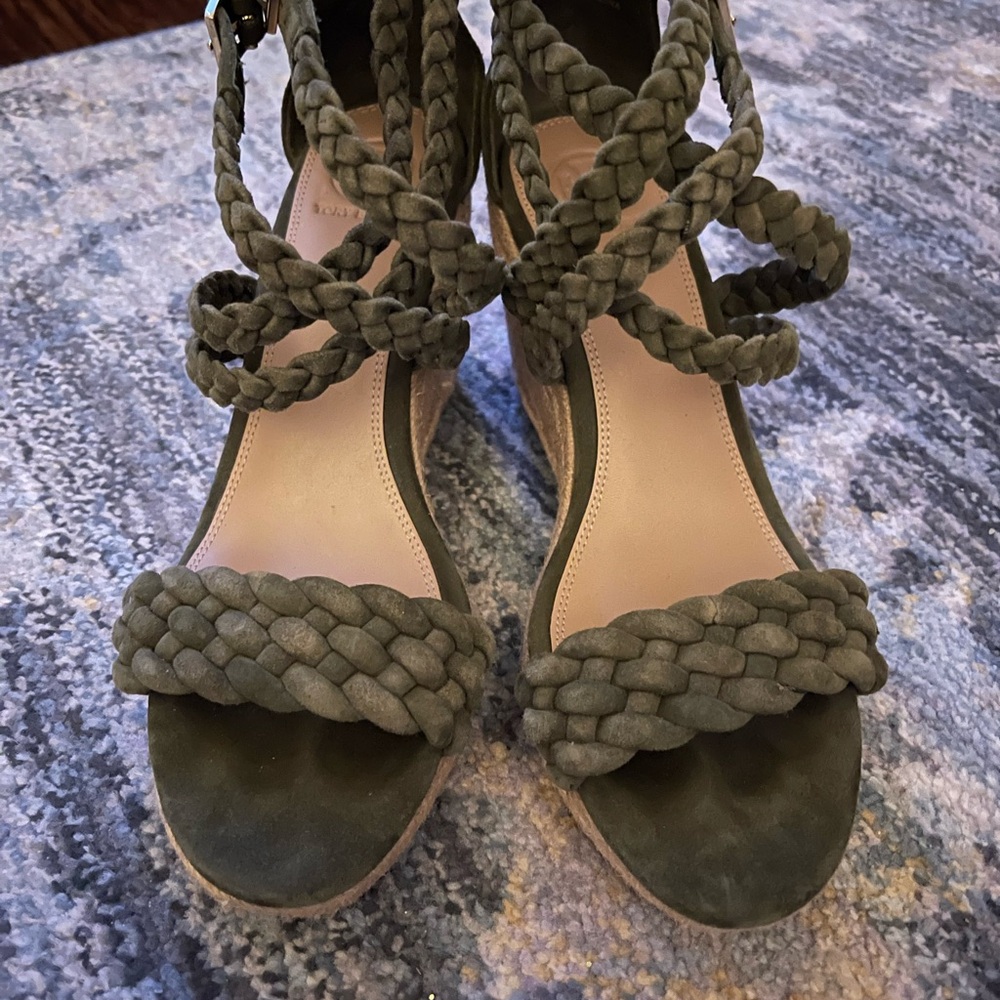 NWOB Tory Burch Braided Olive Green Wedge